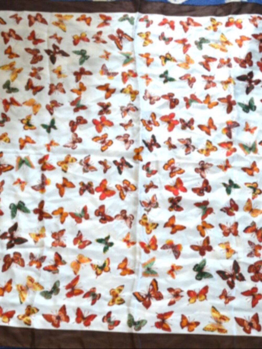 Vintage SunKyung Sa Silk Scarf Butterfly 34"x34"